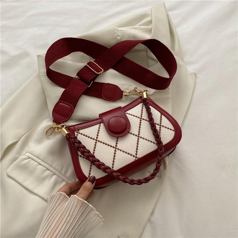 Summer New Trendy Fashion Diamond Women's Bag Chain Small Square Bag Casual Shoulder Messenger Bag Bag