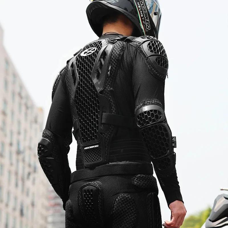 Men Motorcycle Armor Jacket Ventilated Racing Gear Accessories with Shoulder/Back Protective Guards Motorbike Safety Coat Items