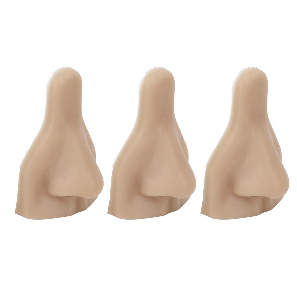 3PCS Silicone Nose Model Soft Flexible Reusable Simulation 3D Silicone Nose Model for Practice