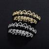 Newest HIPHOP Heart Hollow Micro-paved Zircon Gold Teeth Grillz Fine for Men or Women Halloween Decoration