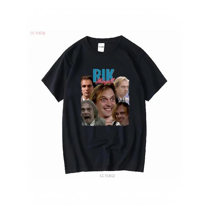 Men S Vintage Rik Mayall & Richie Bottom Funny TV Show T-Shirt - Black Comedy Graphic Tee with Bottom Character Faces, Breathable Washed Fabric, S чёрный