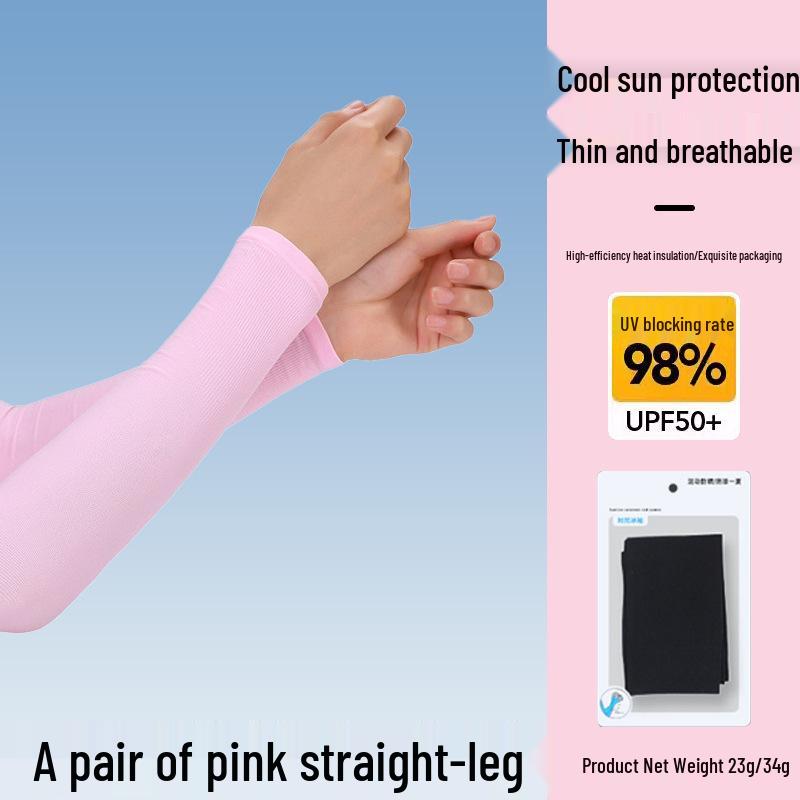 Ice Silk Sun Protection Arm Sleeves - Unisex, Breathable, UV Protection, Cooling, Elastic for Outdoor Sports