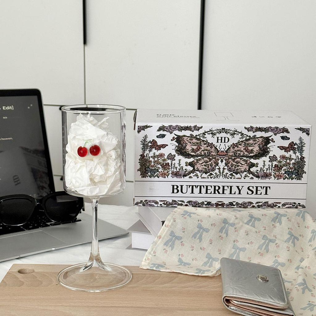 Butterfly Stem Glass: High Borosilicate for Water, Juice, Wine - Elegant Ins Style