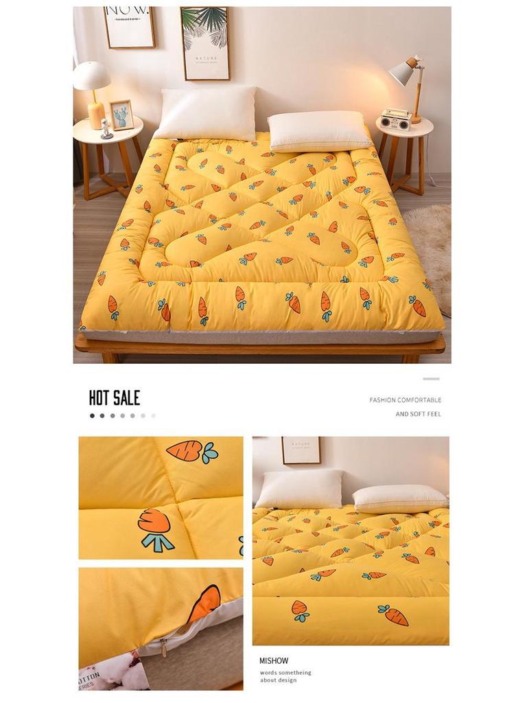 2025 Baumwoll-Matratzenauflage: Weiche, dicke, gesteppte Matratzenauflage für Einzelbetten - Ideal für Studentenwohnheime und Zuhause