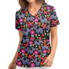 Women's T-shirt V-neck Nurse Uniform Casual and Comfortable Short Sleeved Women's Dreamy Printed T-shirt
