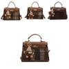 Fashionable Plaid Color Block Shoulder Crossbody Bag Women Bags2024 Street Style