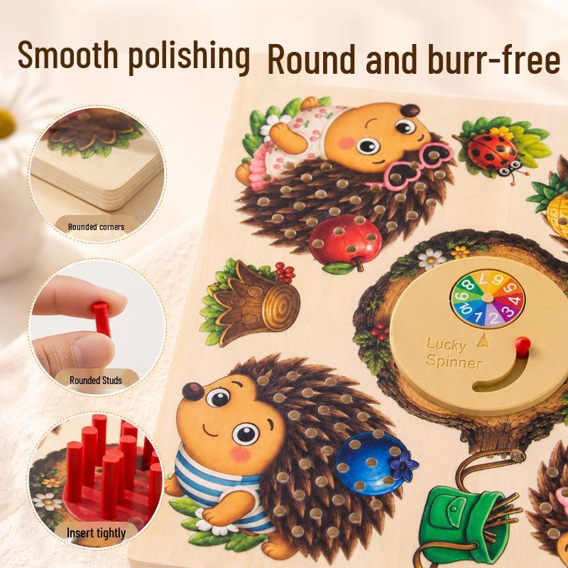 Hedgehog Montessori Sensory Spinner Game: Parent-Child Interactive Learning Toy