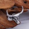 Titanium Steel Zodiac Bull Head Ring Index Finger Ring, Punk Accessories
