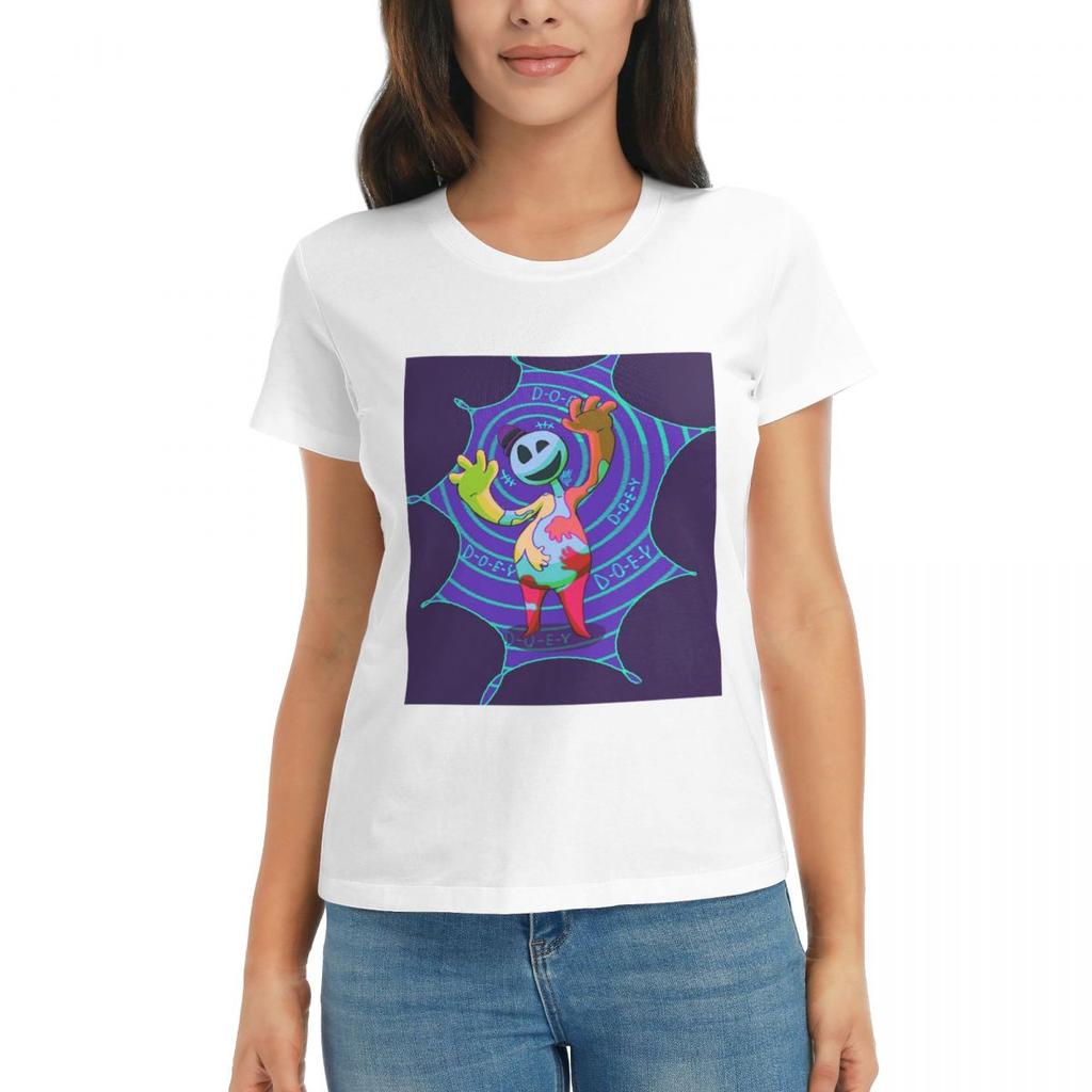 Women TShirt Doey DoughUnisex Horror Pianosaurus Summer Short Sleeve Tees ONeck Cotton T Shirts Clothes Tops Streetwear