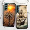 Compass Map Voyage Phone Case For Samsung Galaxy S22 S25 Ultra S21 S10 Plus S26 Edge S20 S23 S24 FE Cover Silicone Soft TPU