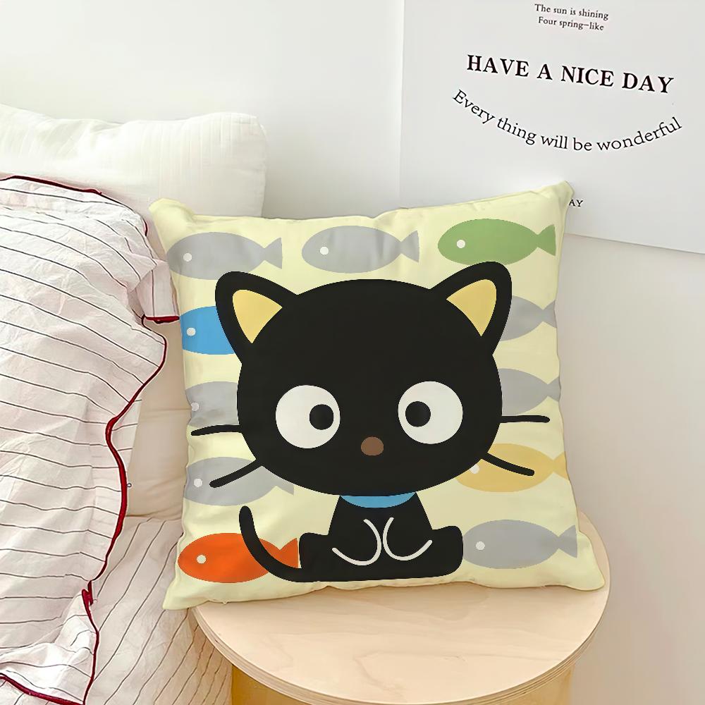 Cute Cartoon Art Chibi Cat C-Chococat Sro Comfort Soft Hogar Pillowcase For Sofa Living Room Bed Home Decor Protective Covers