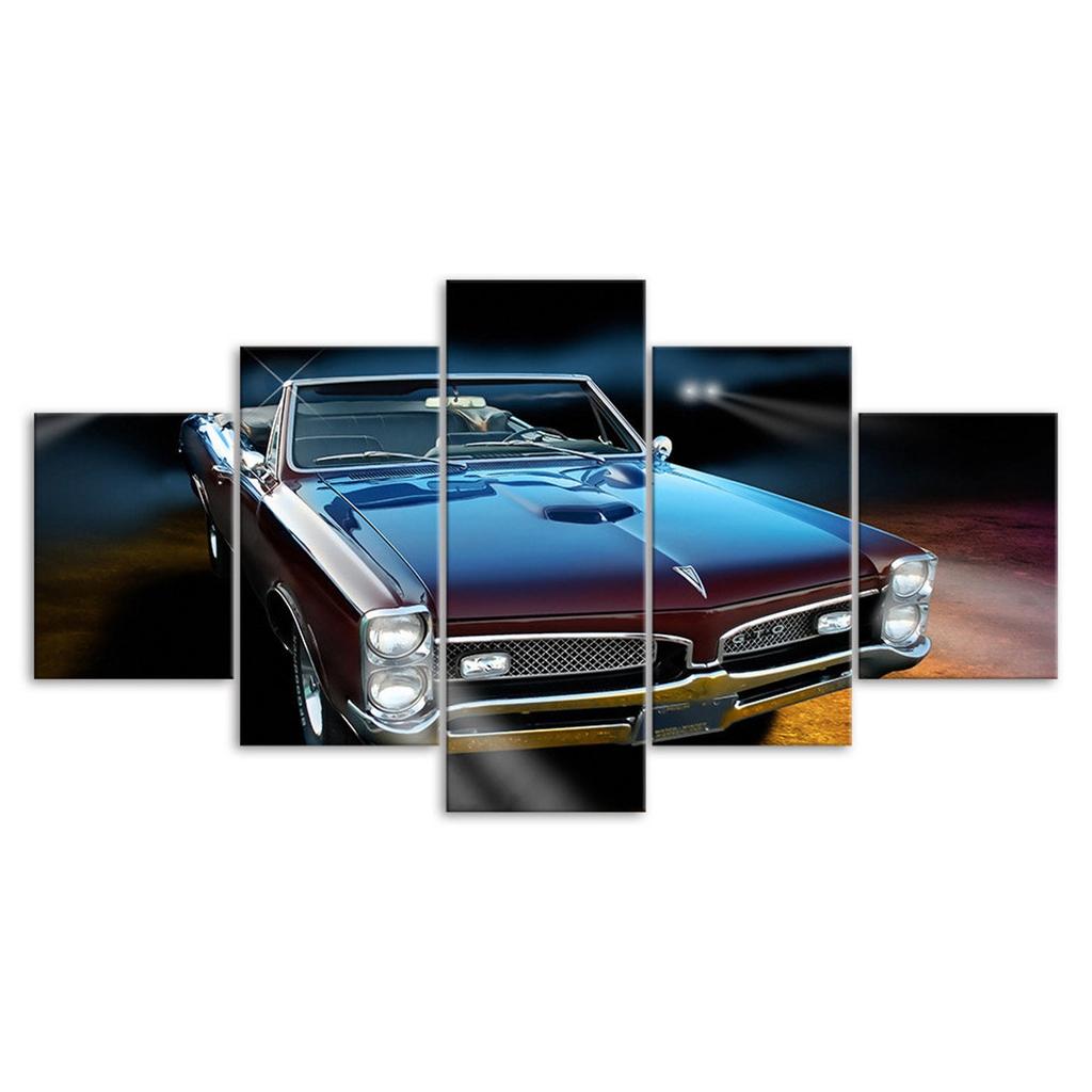 Pontiac GTO 1967 Luxury Car Canvas 5 Piece Five Panel Print Modern Wall Art Poster Picture Home Decor Gift For Him For Her