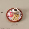 Miniature Dollhouse Snack Set: Cake, Coffee, Knife, Fork, Tray, and Small Realistic Treats for ob11 Dolls