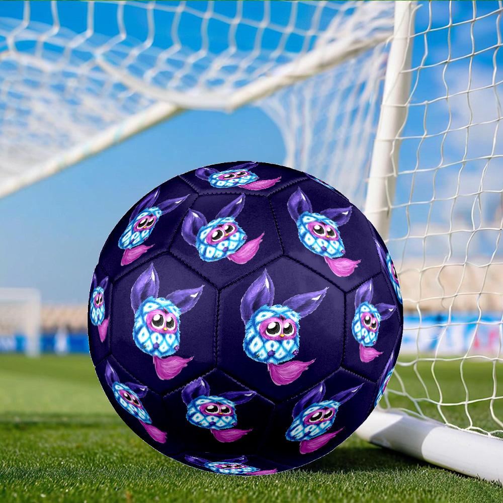 Colorful Furby In Bubbles Size 5 Soccer Ball, Suitable for Training and Matches, High-Elasticity, Wear-Resistant Material Gift for Fan