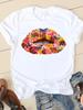 Clothing Summer Short Sleeve Watercolor Lip Sexy New Ladies Casual Unisex Fashion Graphic Tee Tshirts Female T Shirt Clothes