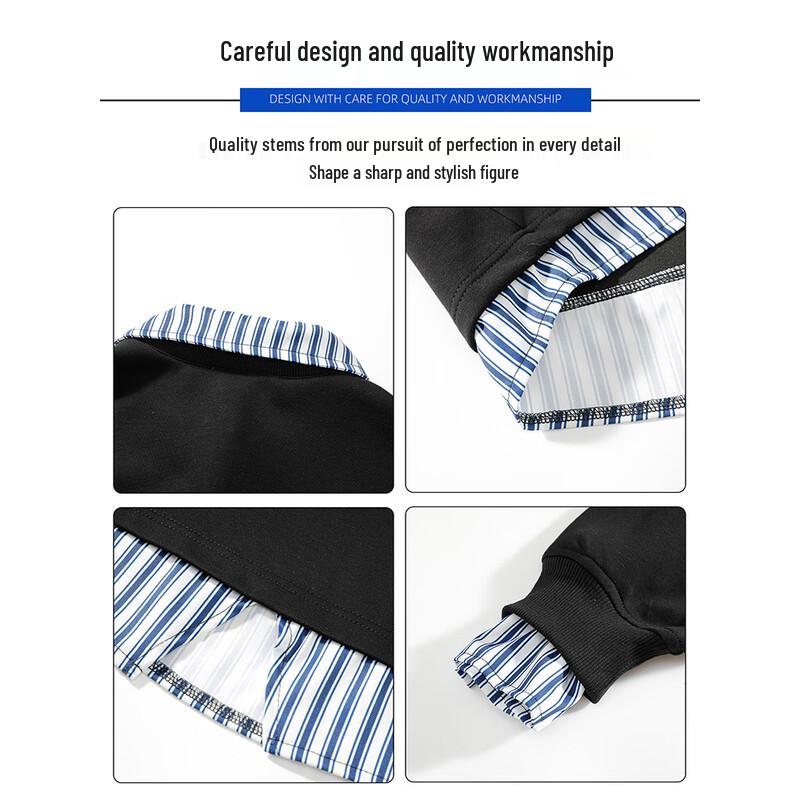 :CHOCOOLATEit Women's American Retro Faux Two-Piece Polo Sweatshirt