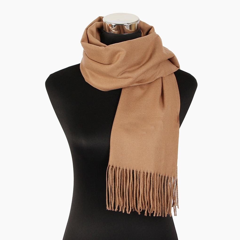 Cashmere Basic Muffler (Brown) Winter Plain Scarf