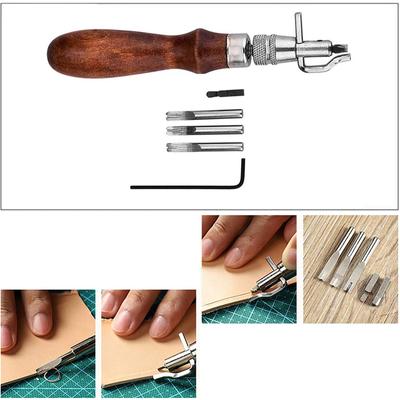 Leather Working Tool Leather Craft Tool Set Leather Edges Polisher Leather Groover for DIY Leather Hand Stitching Sewing