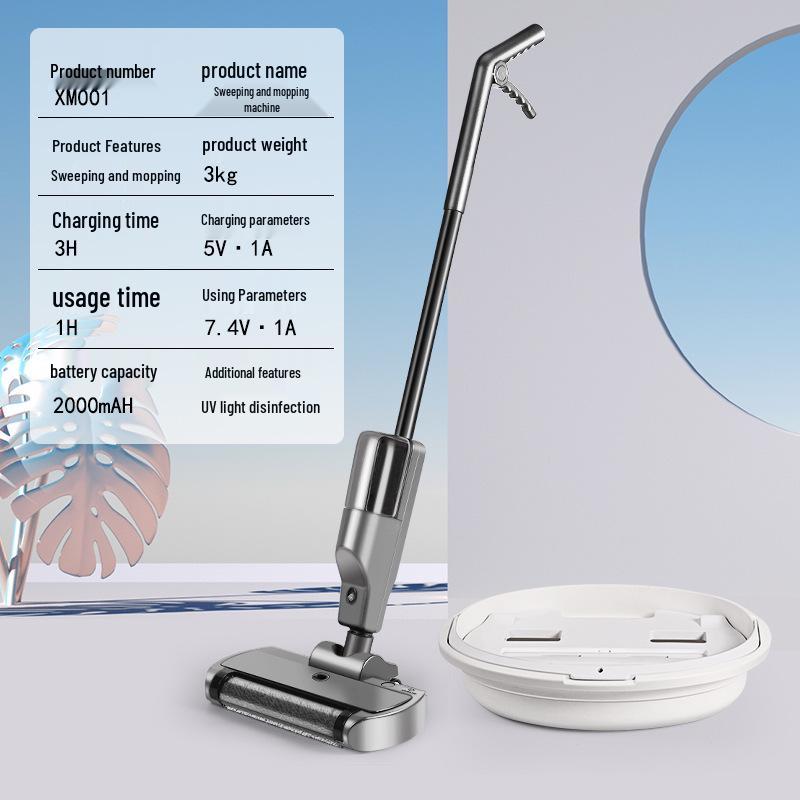 Handheld Wireless Silent Electric All-in-One Floor Scrubber & Vacuum Mop