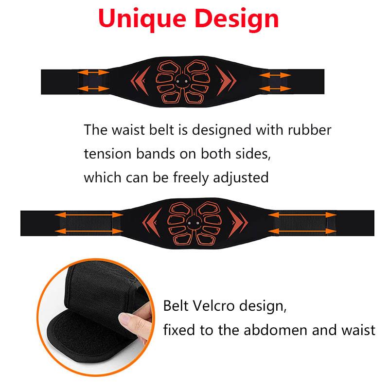 Electric EMS Muscle Stimulator Smart Muscle Toner Abdominal Toning Belt Weight Lose Slimming Massager Fitness Equipment Recharge