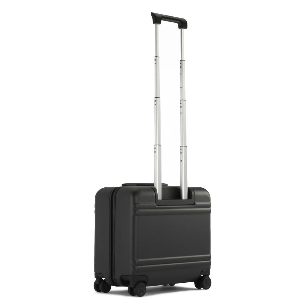 Koffer, klassisch, leicht, Größe S, 1 Nacht, 2 Tage, 2 Nächte, 3 Tage, 30 l, Doppelrollen, 10 Jahre Garantie, Tragetasche, Tragetasche, Schwarz [Zero