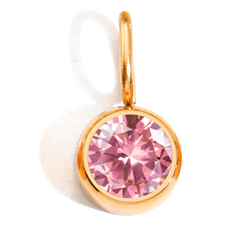 Twelve-Month Birthstone Pendant: 8mm Stainless Steel DIY Charms