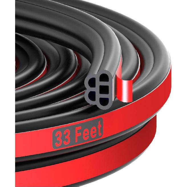 Универсальная резиновая уплотнительная лента для автомобильной двери, самоклеящаяся, автомобильная, звукоизоляционная, погодозащитная, двухслойная, с 5 отверстиями, автомобильная погодозащитная лента, подходит для грузовика