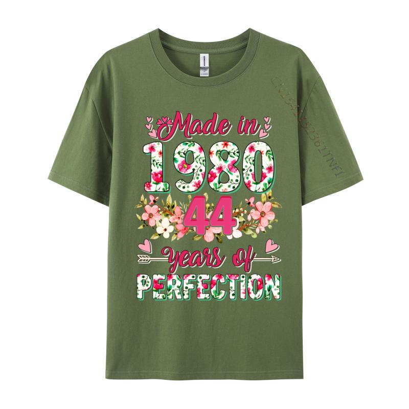 Unisex Clothing 44 Years Old Gifts 44th Birthday Made In 1980 Tshirts Geek New Coming Design T Shirt Combed Cotton Unisex Tshirt
