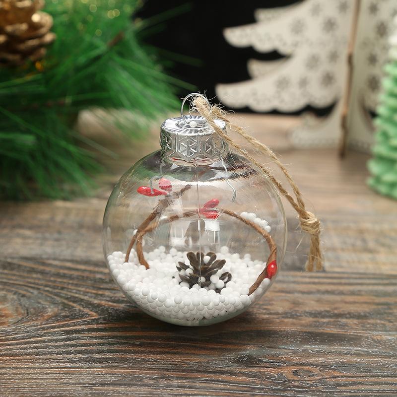 10 Pieces Of 2025 Creative New PET Transparent Snow Ball 6cm Christmas Tree Pendant Christmas Decoration Gift Christmas Ball