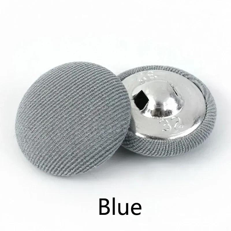 20Pcs Meetee 11-30mm Round Cloth Covered Button Decorative Shank Buttons for Suit Coat Dress Clothes Sewing Buckle Accessories