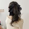 French Multi-layer Bow Banana Clip for Women: Vertical Ponytail Hair Accessory