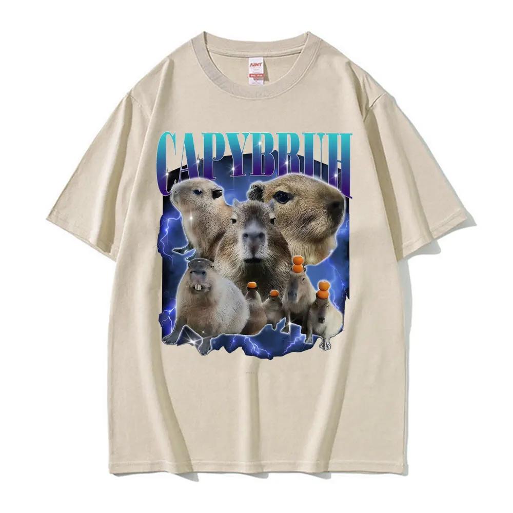 Vintage Capybruh Funny Capybara Meme Graphic T Shirts Women Harajuku s Hip Hop Tshirts Casual Short Sleeve Tshirt Personality