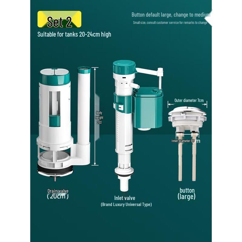 HANDUNYOU Toilet Tank Flush Valve & Button Kit