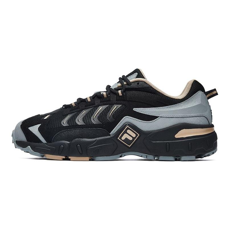 FILA Predator 1 Mesh Fabric Synthetic Leather Round Toe Sports Durable Lightweight Low Top Casual Shoes Men casual shoes Black Gray F12M031127FBG
