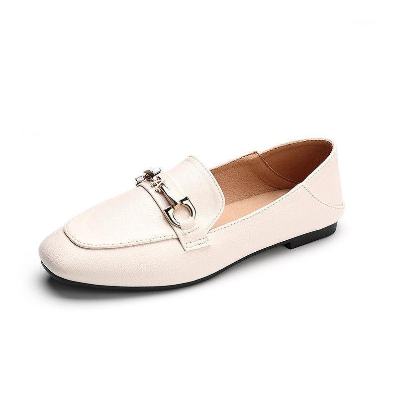 Single shoes women's real soft leather shoes women's one-pedal non-slip flat-bottomed casual soft-soled lazy Doudou shoes