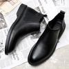 Fashion Men Chelsea Boots Leather Luxury Brand Male Ankle Shoes Casual Handmade Men Chelsea Boots Formal Dress Slip On Shoes