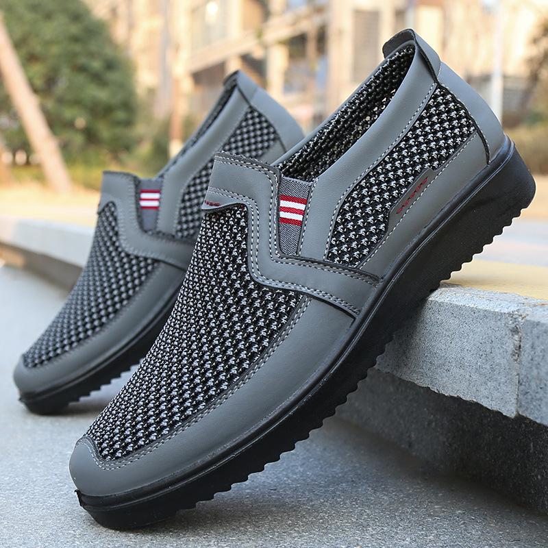 

Мужская обувь больших размеров летняя сетчатая новая мужская тканевая обувь дышащая на одной педали повседневные полиуретановые сандалии 45