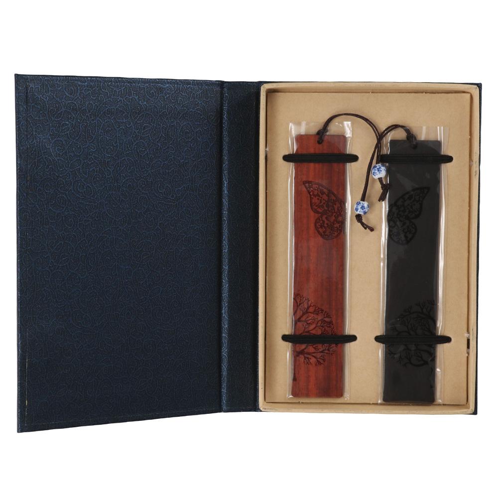 

Wood Bookmarks Box Set Ornaments 2 Pieces Page Holder Home