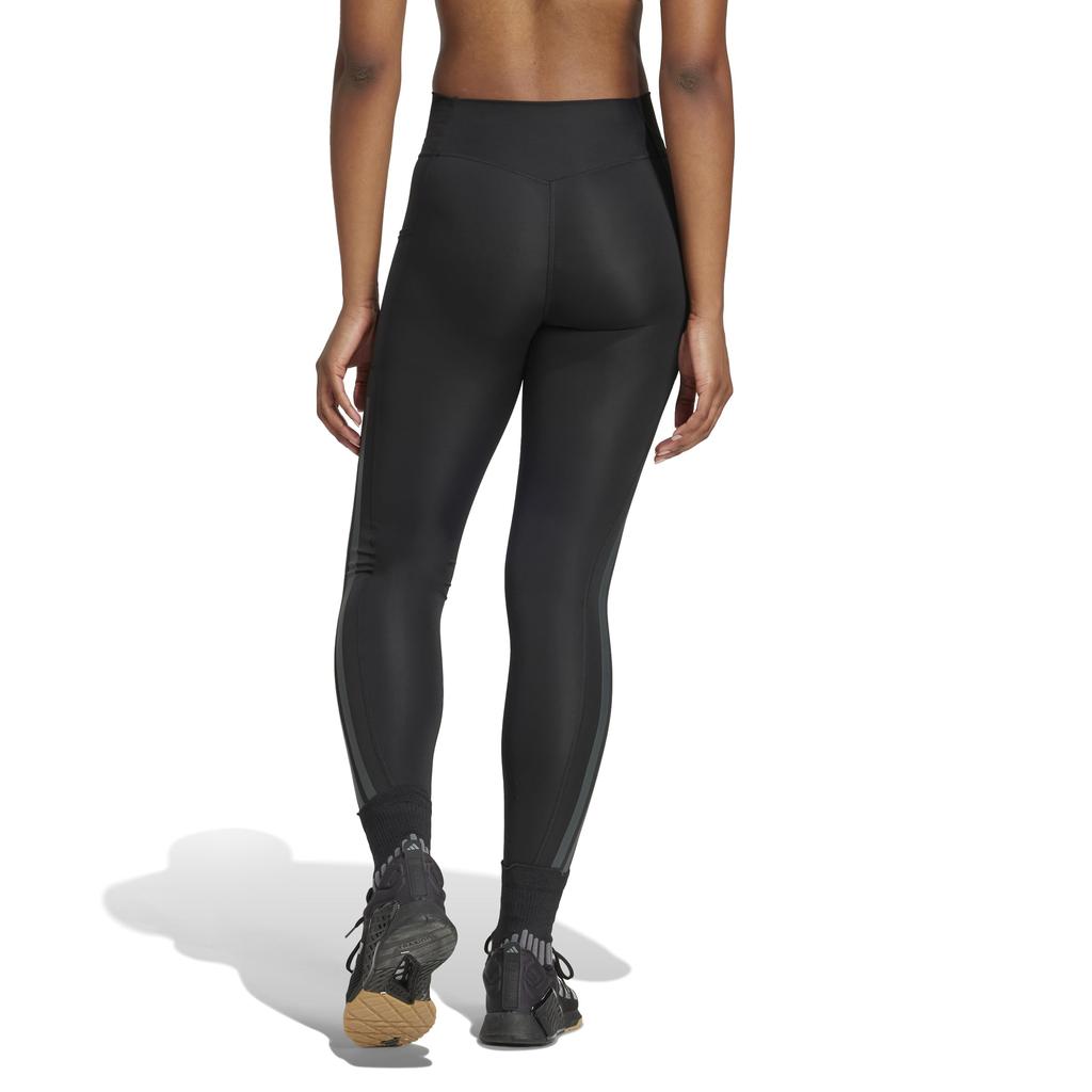 Adidas Optime Black Size L 3-Stripes Full-Length Leggings, KPI06, Women's, (JI8762),