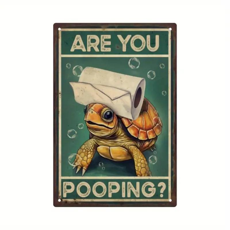 1pc Vintage Bathroom Metal Sign  Tin Sign , Wall Decor For Home Bathroom Toilet, 8x12 Inches