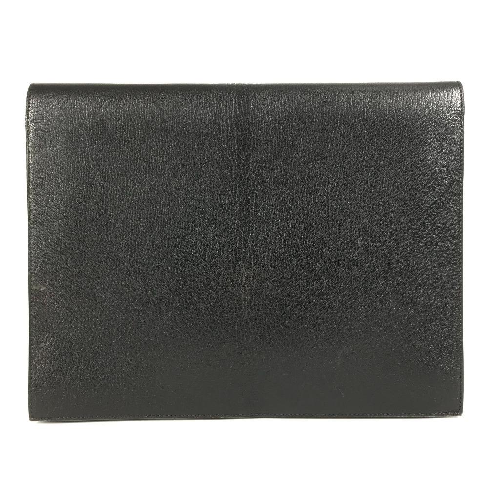 HERMES pouch bag Sac Adepeche Accessories Clutch bag Leather Black/Silver