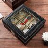 1pc High End Leather Watch Box Jewelry Packaging Rectangular Storage Box Transparent Window Jewelry 2 or 4position Watch Box