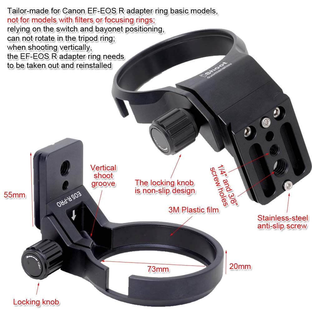 IShoot Kamerastativhalterung Stativhalterung Objektivhalterung Objektivhalterung Stativkompatibel mit Canon R-Mount Objektivadapter Kompatibel mit Stativ