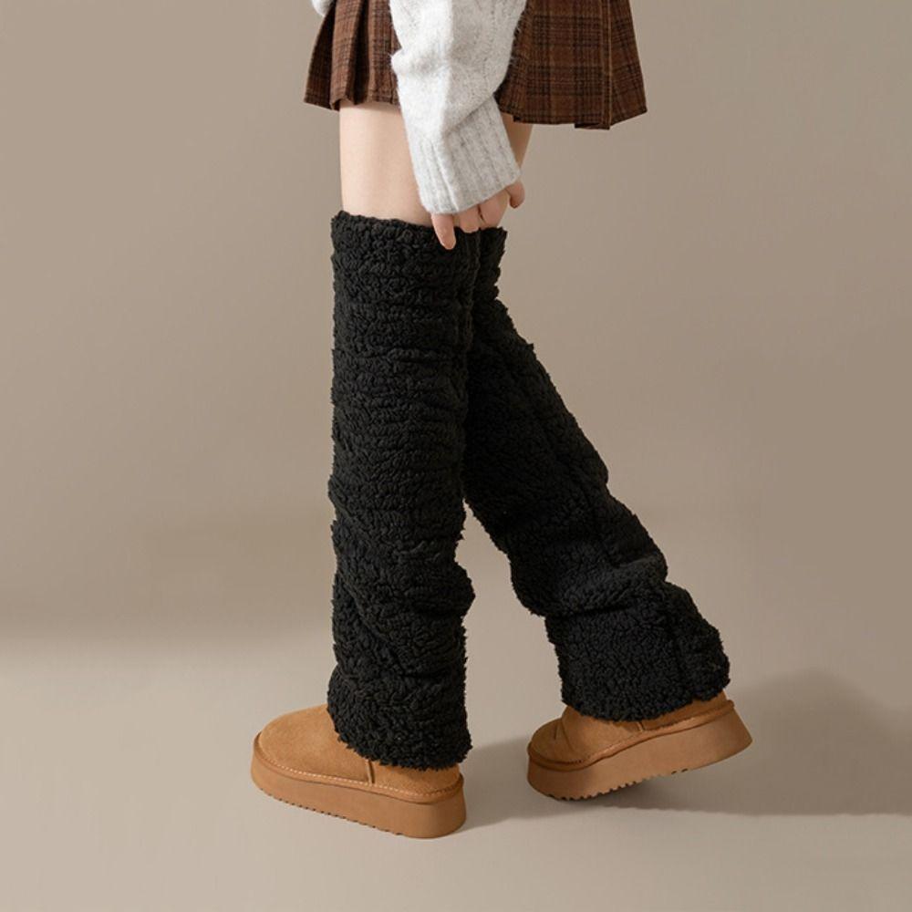 Simple Coral Fleece Stockings Hosiery Foot Warmer Comfortable Floor Plush Stockings  Girl