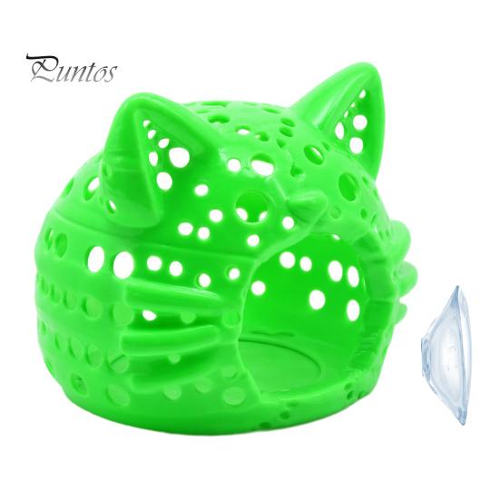 Aquarium Landscaping Decor Shrimp Cave, Cat Head Fish Hideout with Suction Nano Tank Cup, Decorative Cave for Betta Tanks Non-toxic