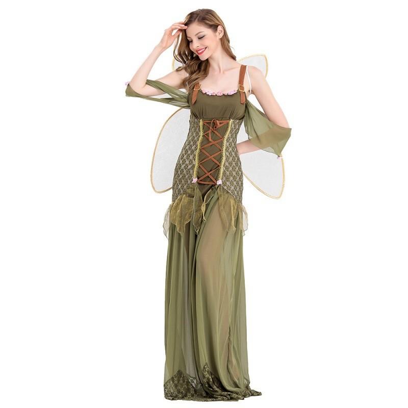 Bezauberndes Schmetterlingsfee-Kleid für Damen mit stilvollen Flügeln und Haarband für Halloween-Feiern