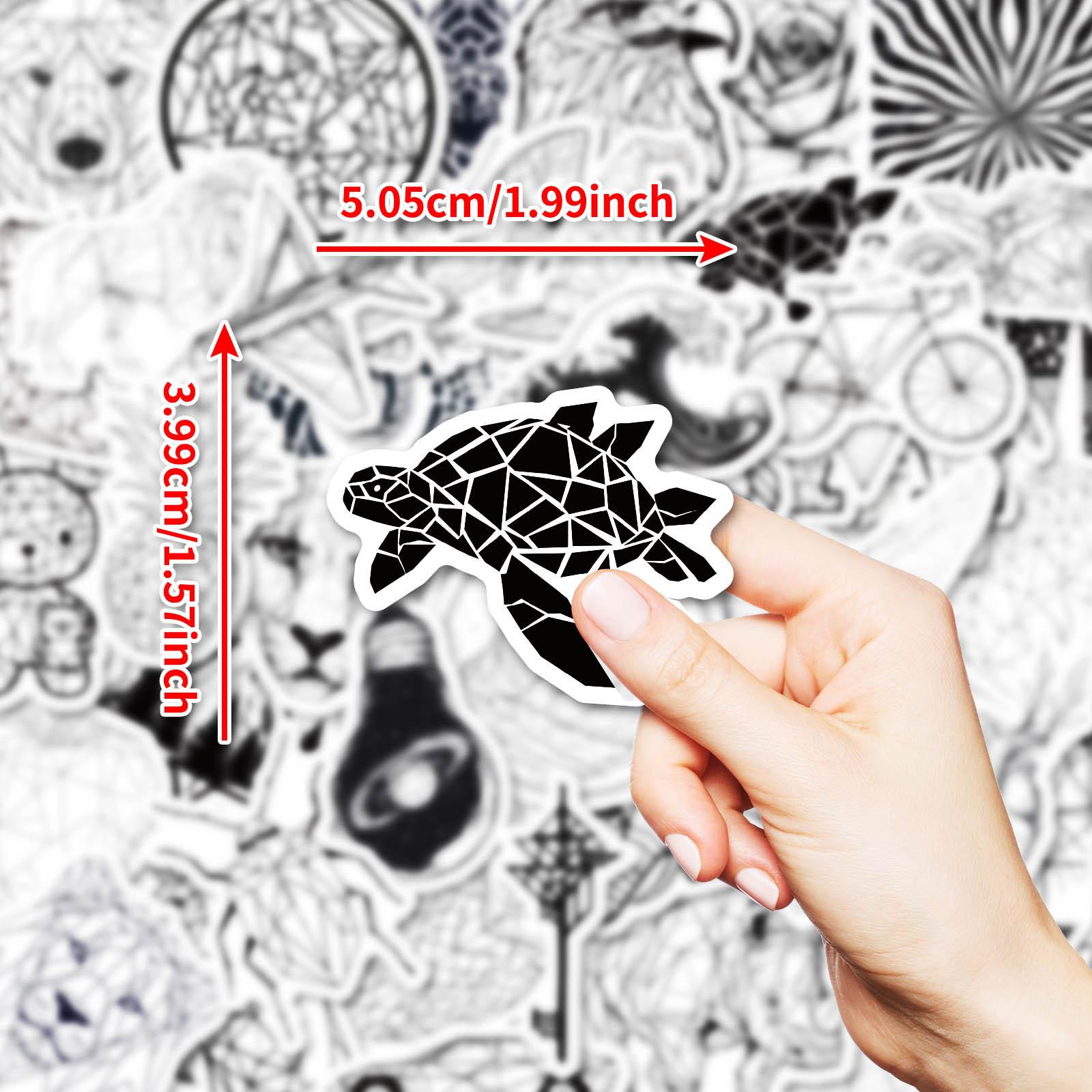 

50 New Black And White Fashion Geometric Animal Graffiti Decals Graffiti Decals Premium Durable Quality Useful