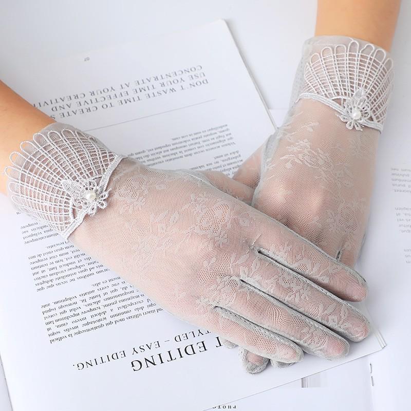 Women's Lace Flower Sun Protection Driving Gloves - Breathable, Lightweight, Touchscreen-Compatible for Outdoor Cycling