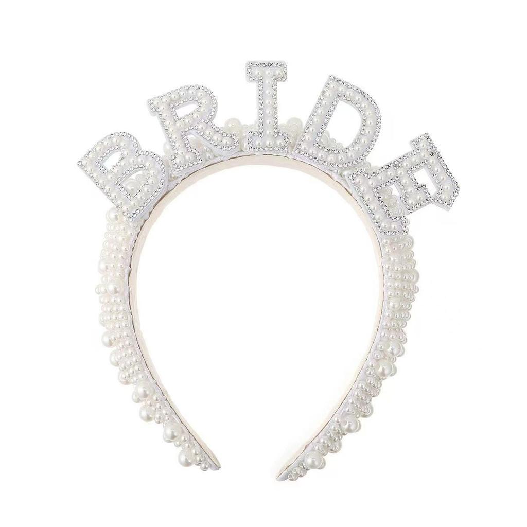 Elegant Pearl Wide Brim Bridal Headband - Versatile Wedding and Gown Accessory
