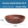 Acacia Wood Salad Bowl, Wooden Creative Rice Bowl, Environmentally Friendly Round Wooden Bowl